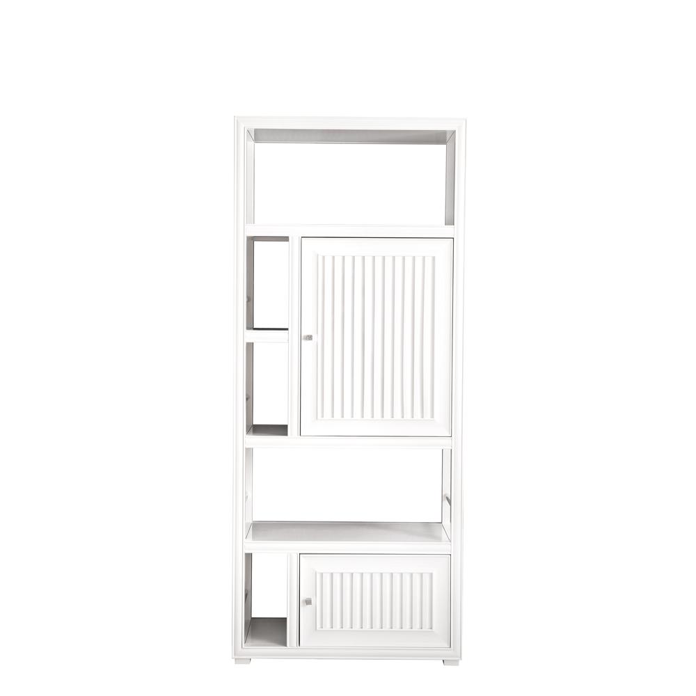 Athens 30" Bookcase Linen Cabinet (double-sided), Glossy White. Picture 1