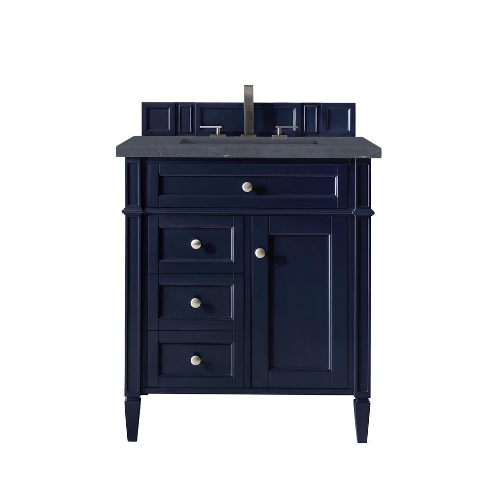 Brittany 30" Single Vanity, Victory Blue w/ 3 CM Charcoal Soapstone Quartz Top. Picture 1