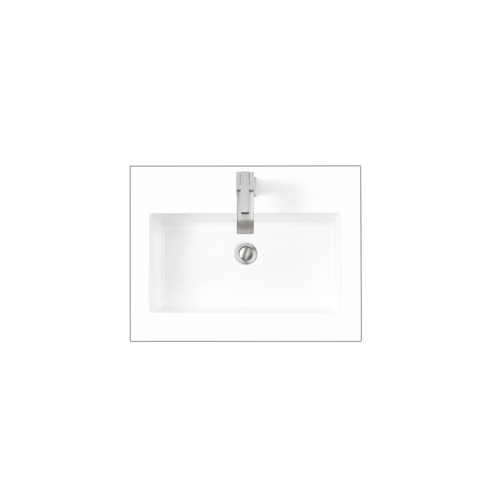23.6" Single Sink Top, Glossy White. Picture 1