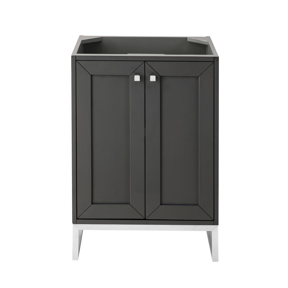 Chianti 24" Single Vanity Cabinet, Mineral Grey, Brushed Nickel. Picture 1