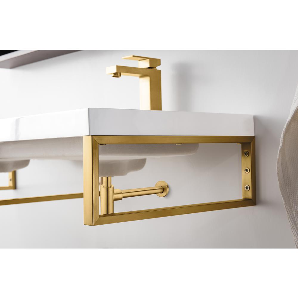 Three 18" Wall Brackets, Radiant Gold w/47" White Glossy Composite Countertop. Picture 4