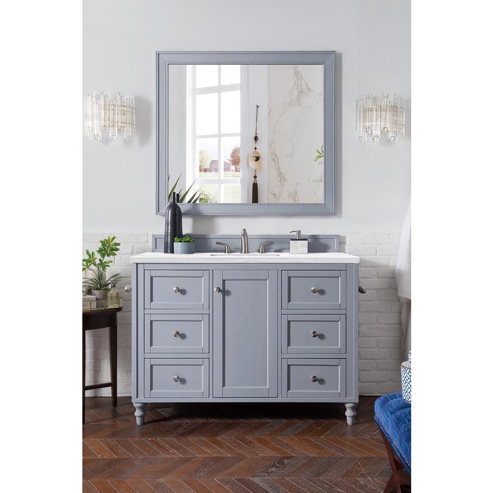 48" Single Vanity, Silver Gray w/ 3 CM Arctic Fall Solid Surface Top. Picture 2
