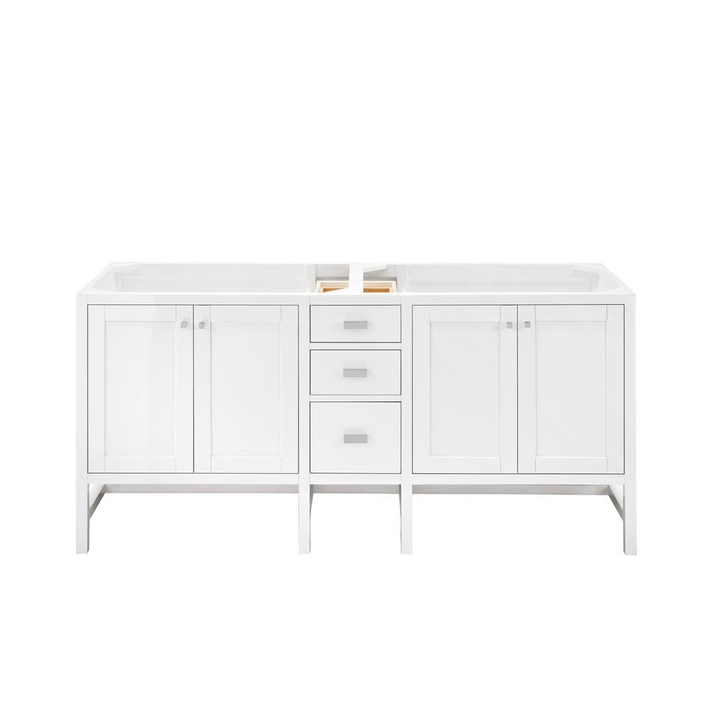 Addison 72" Double Vanity Cabinet, Glossy White. Picture 1
