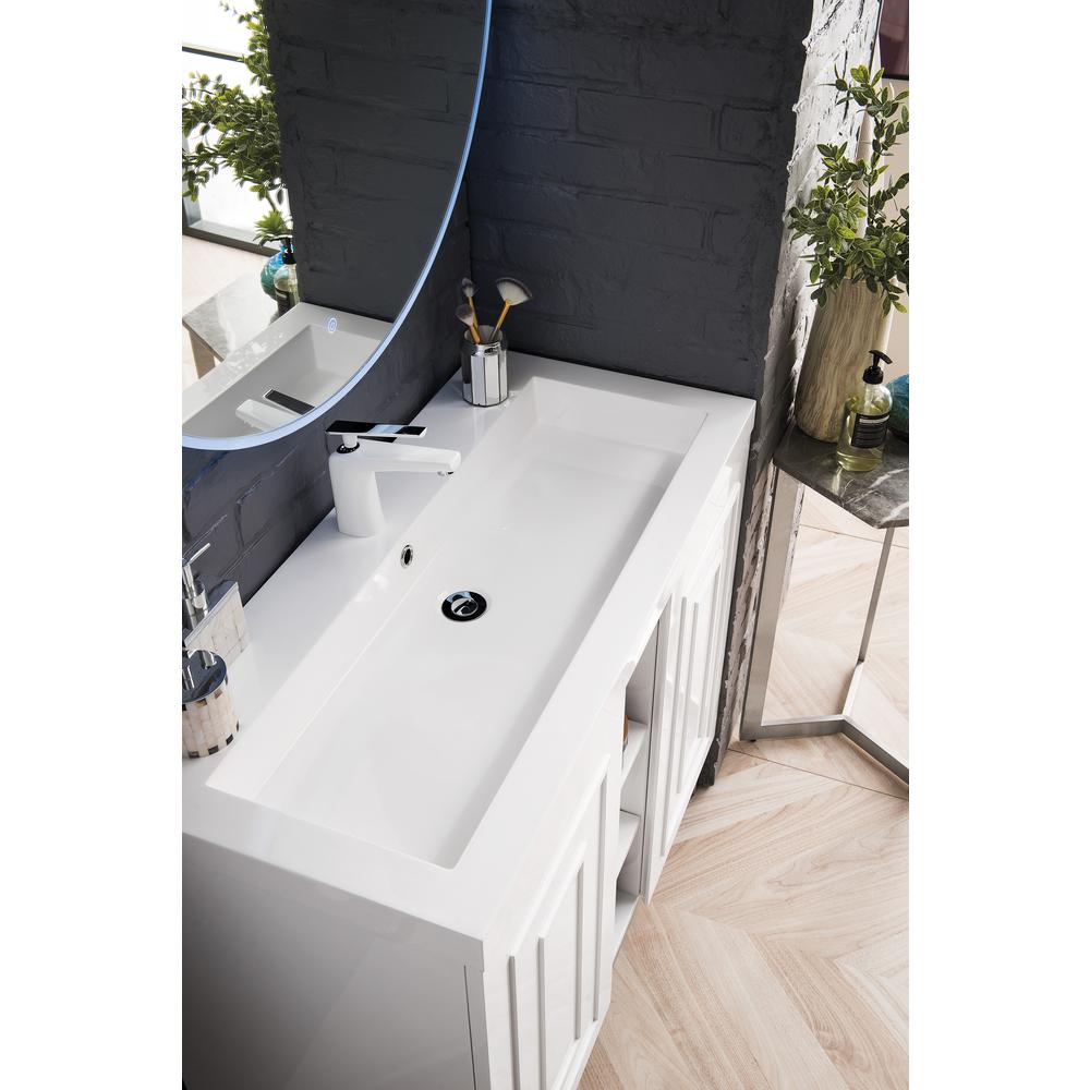 39.5" Single Vanity Cabinet, White, Brushed Nickel w/White Composite Countertop. Picture 5