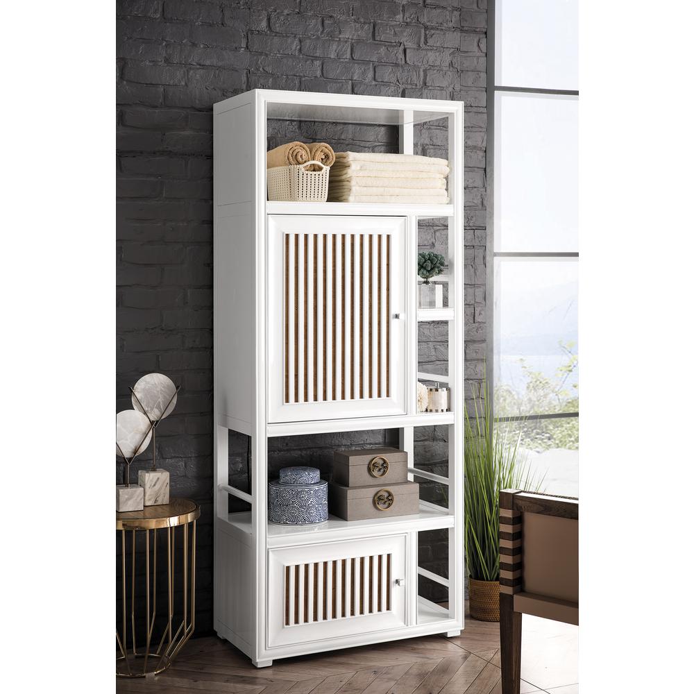 Athens 30" Bookcase Linen Cabinet (double-sided), Glossy White. Picture 7