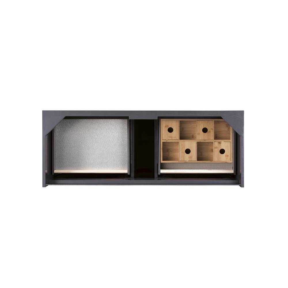 Milan 47.3" Single Vanity Cabinet, Modern Grey Glossy. Picture 2