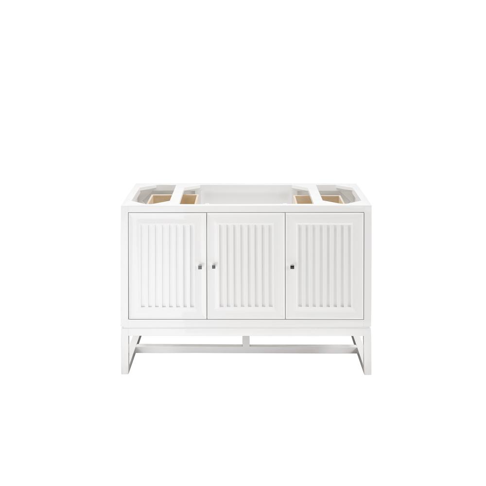 Athens 48" Single Vanity Cabinet, Glossy White. Picture 1