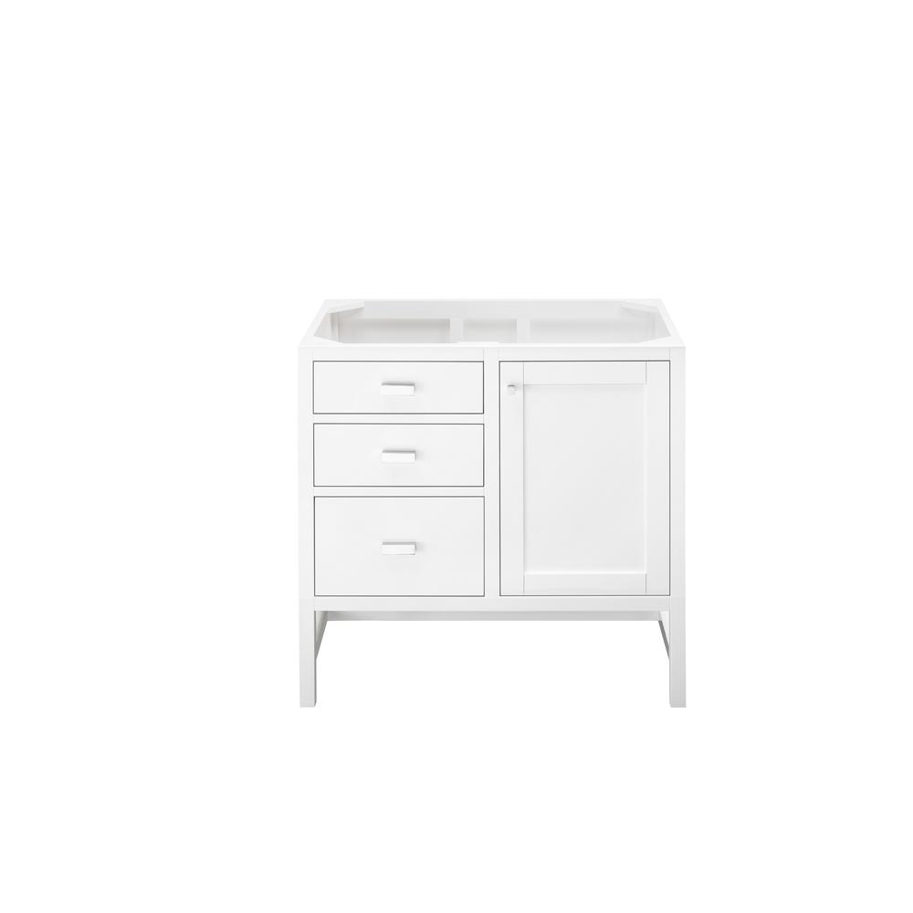 Addison 36" Single Vanity Cabinet, Glossy White. Picture 1
