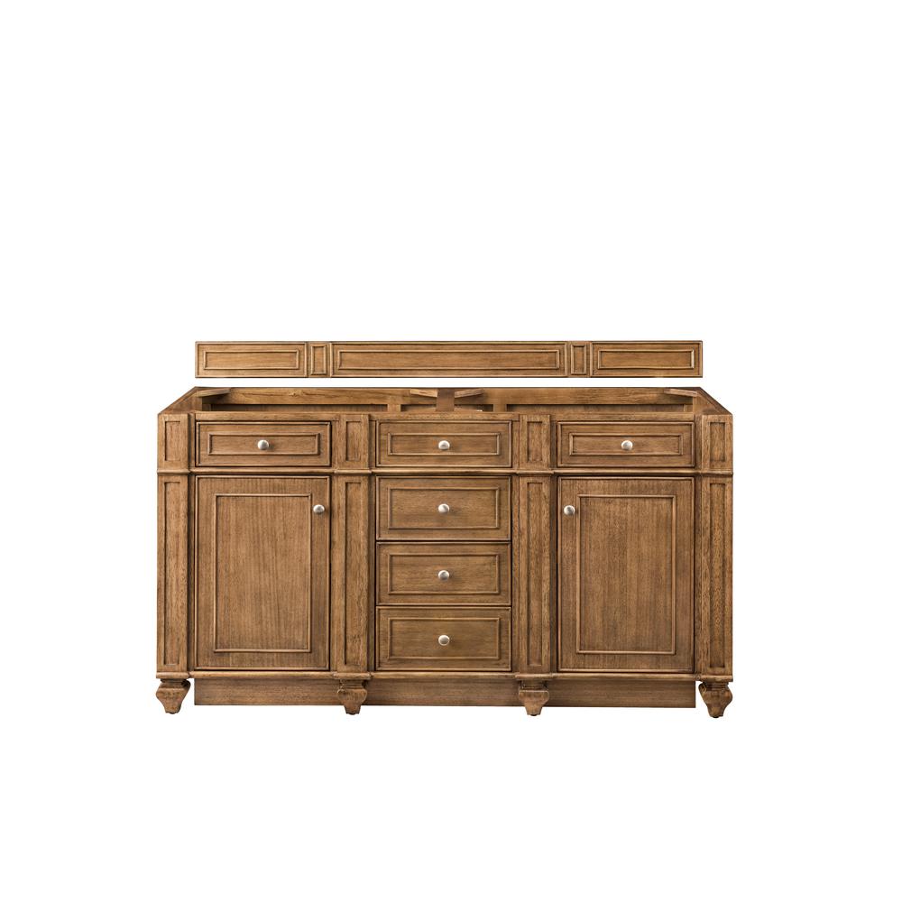 Bristol 60" Double Vanity, Saddle Brown. Picture 1