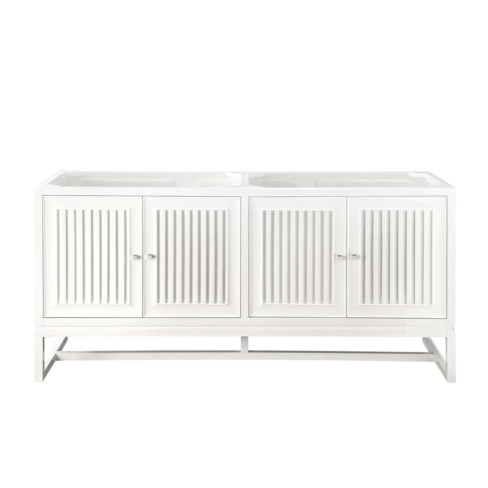 Athens 72" Double Vanity Cabinet, Glossy White. Picture 1