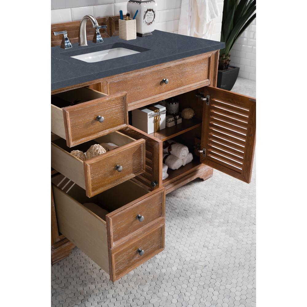48" Single Vanity Cabinet, Driftwood, w/ 3 CM Charcoal Soapstone Quartz Top. Picture 4