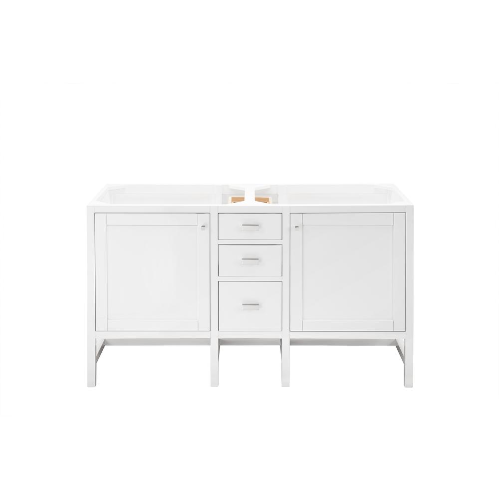 Addison 60" Double Vanity Cabinet, Glossy White. Picture 1