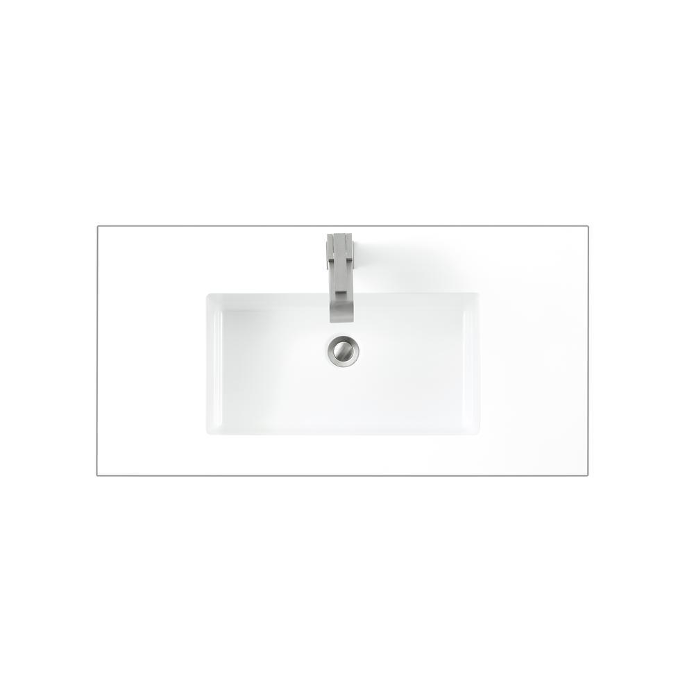 35.4" Single Sink Top, Glossy White. Picture 1