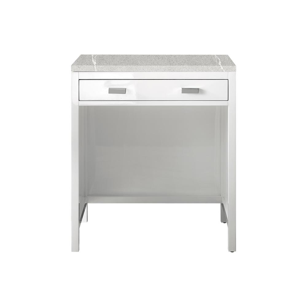 30" Free-standing Countertop Unit (Makeup Counter), Glossy White w/ Top. Picture 1