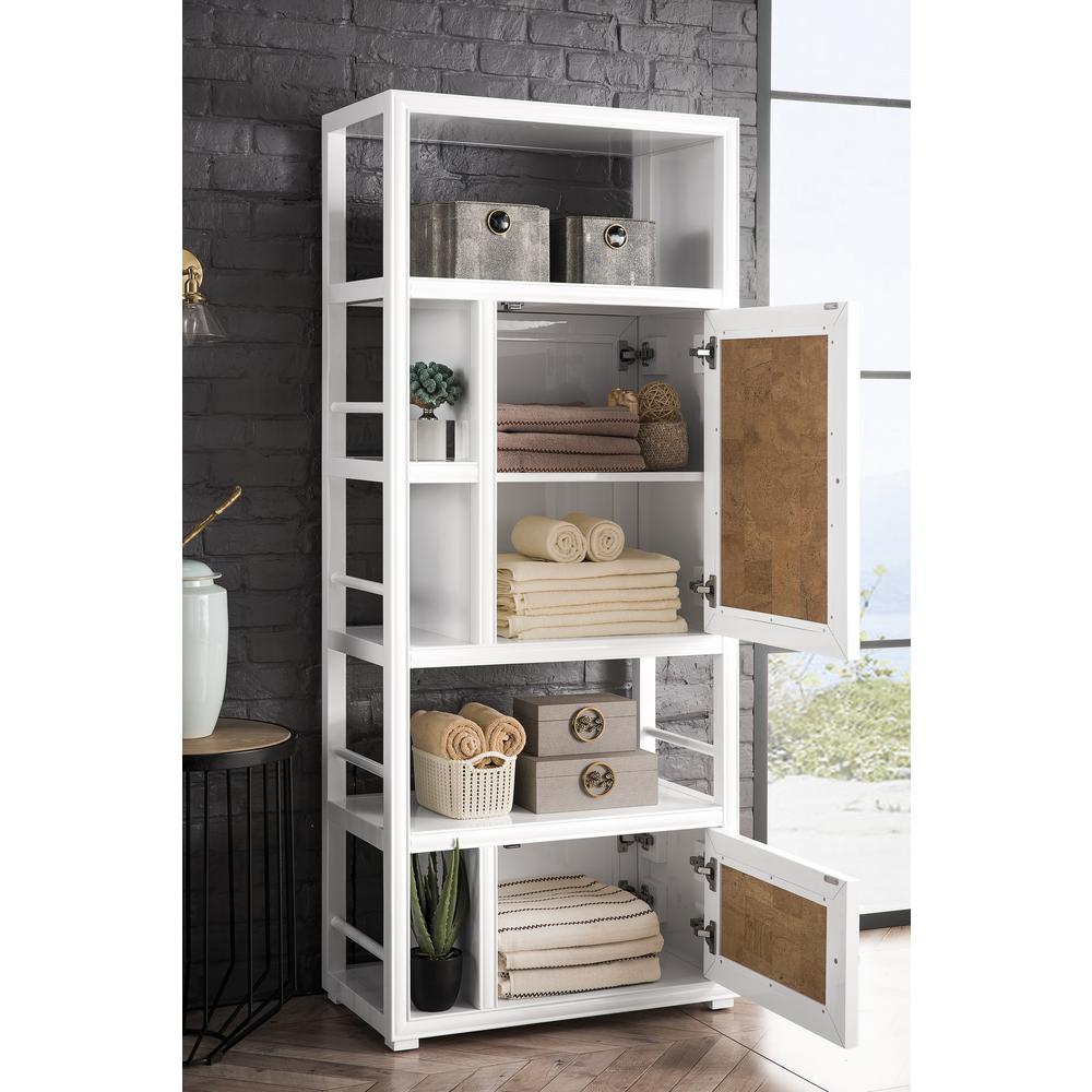 Athens 30" Bookcase Linen Cabinet (double-sided), Glossy White. Picture 5
