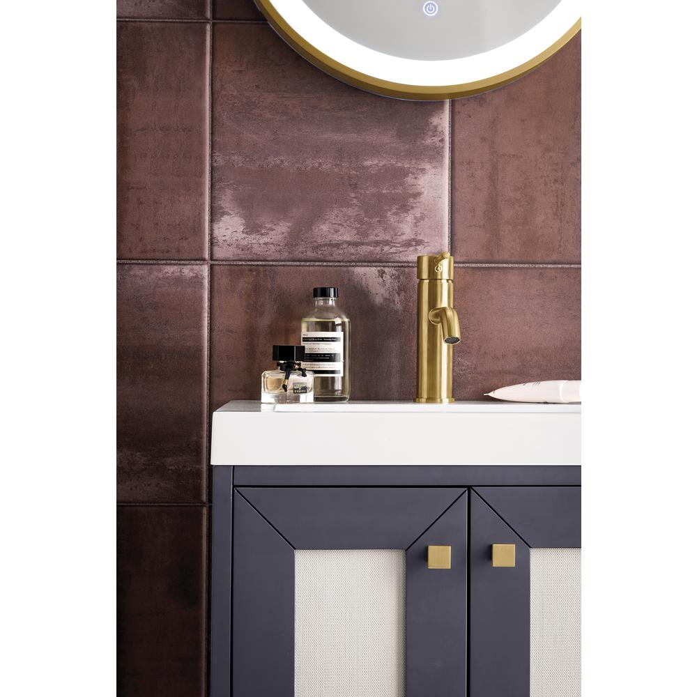 20" Single Vanity Cabinet, Mineral Grey, Radiant Gold, Composite Countertop. Picture 7
