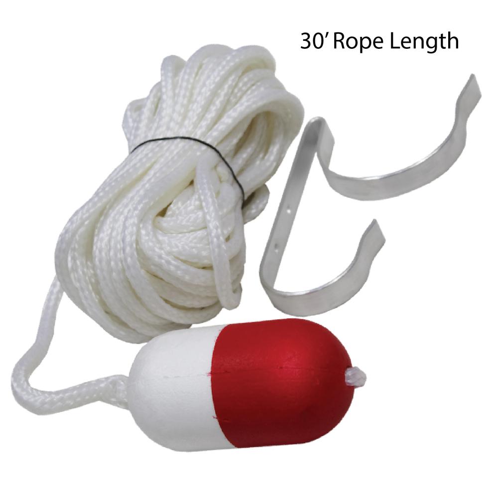 30' Throw Rope with Float & Ring Buoy Holder. Picture 1