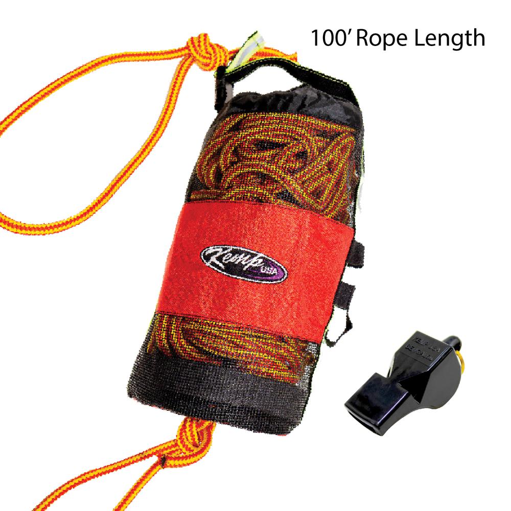 Throw Bag with 100' of 3/8" Yellow Rope and Bengal Safety Whistle. Picture 1