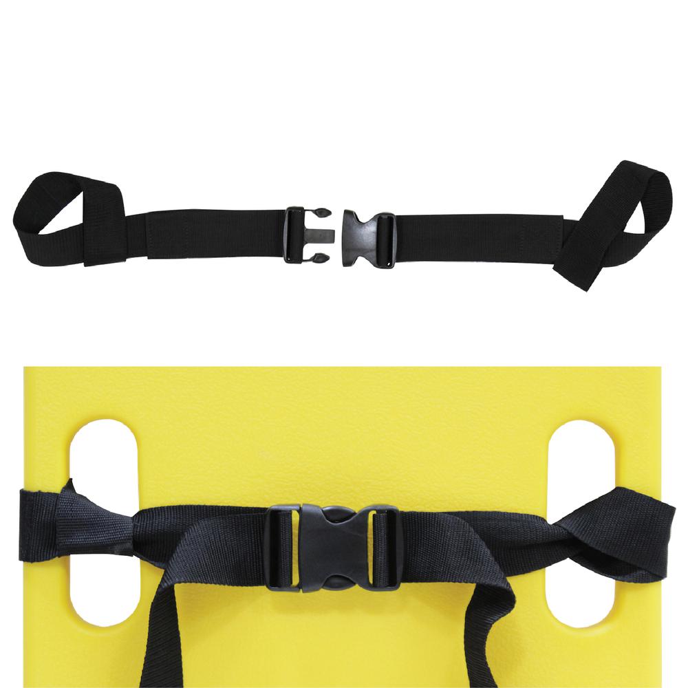 Two Piece Spineboard Strap with Plastic Buckle, Black. Picture 1