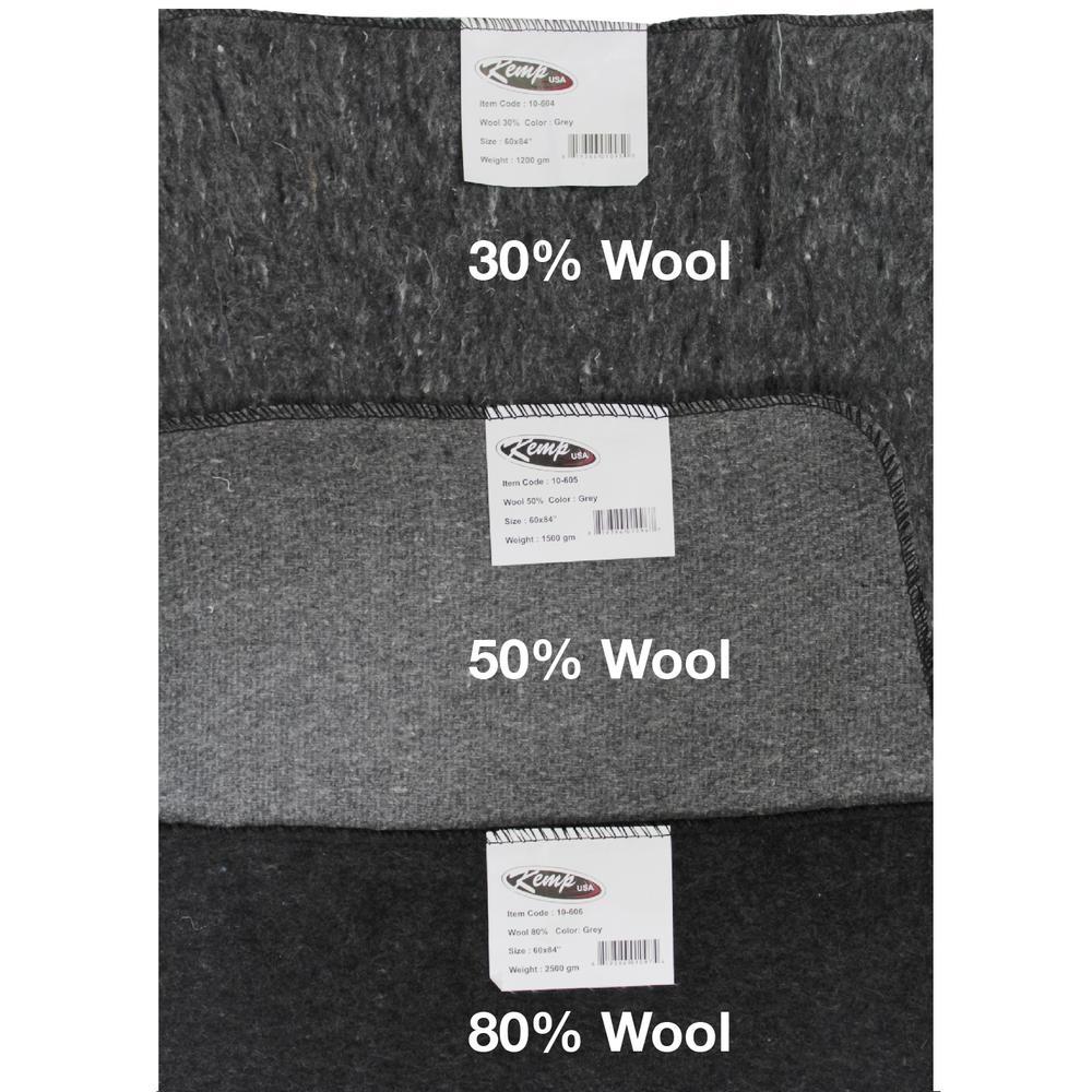 80% Wool Fire-Resistant Blanket, Gray. Picture 2