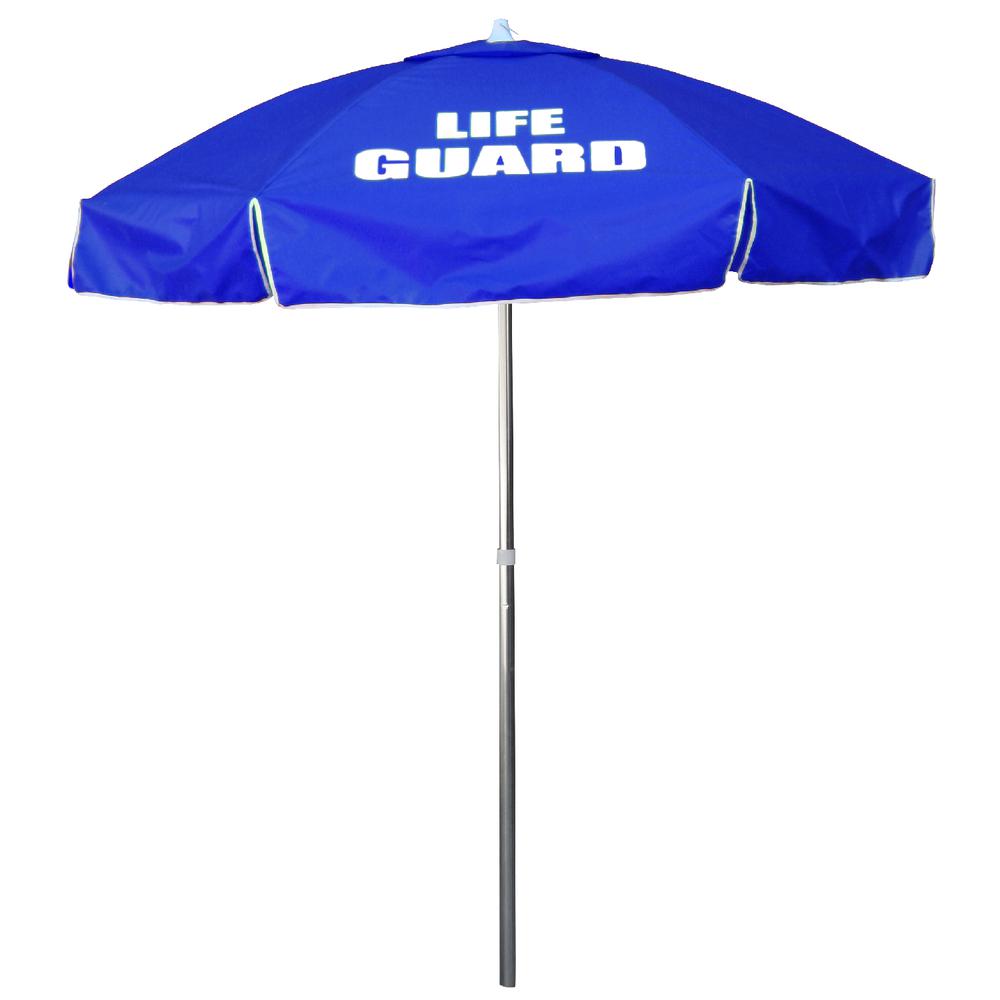 6' Umbrella with LIFE GUARD Logo, Royal Blue. Picture 1