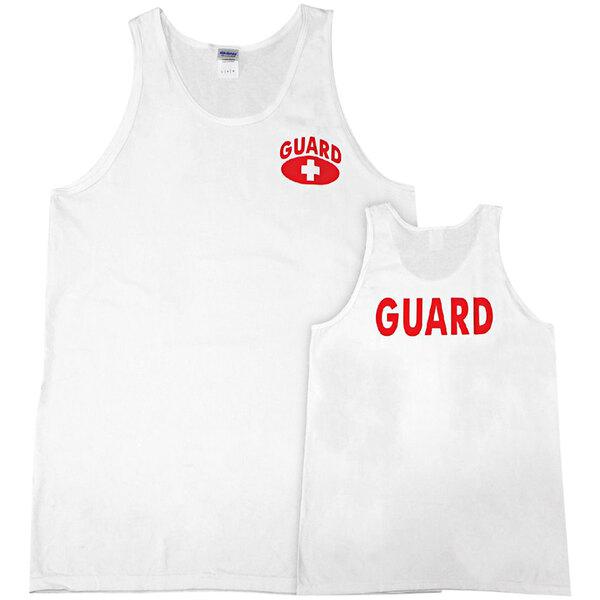 GUARD White Tank Top, Printed Front & Back, Large. Picture 1