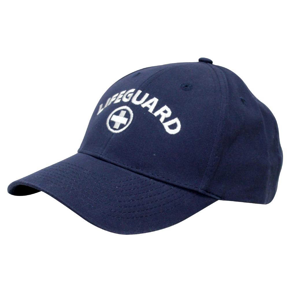 Lifeguard Cap, Low Profile with White Embroidered Logo, Navy. Picture 1