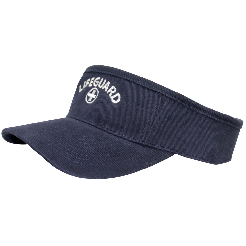Lifeguard Visor, White Embroidered Logo, Navy. Picture 1