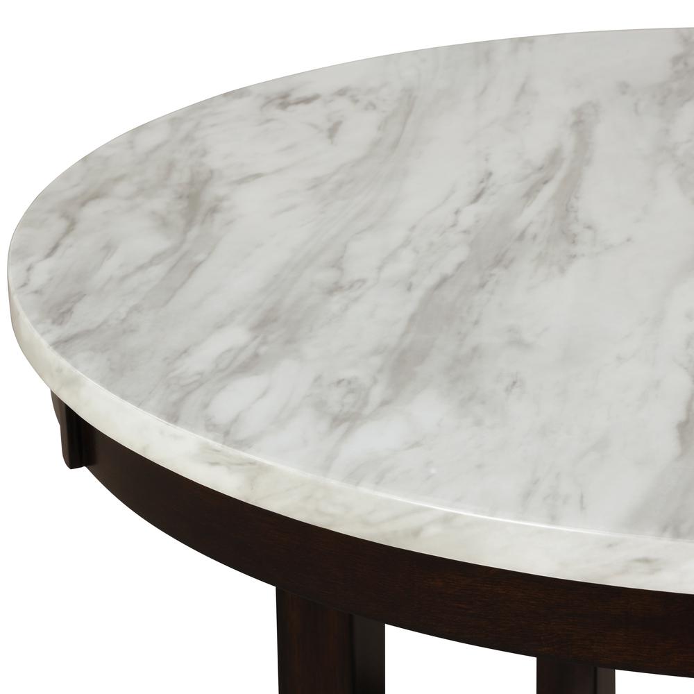 Furniture Celeste Faux Marble & Wood Dining Table in Espresso. Picture 3
