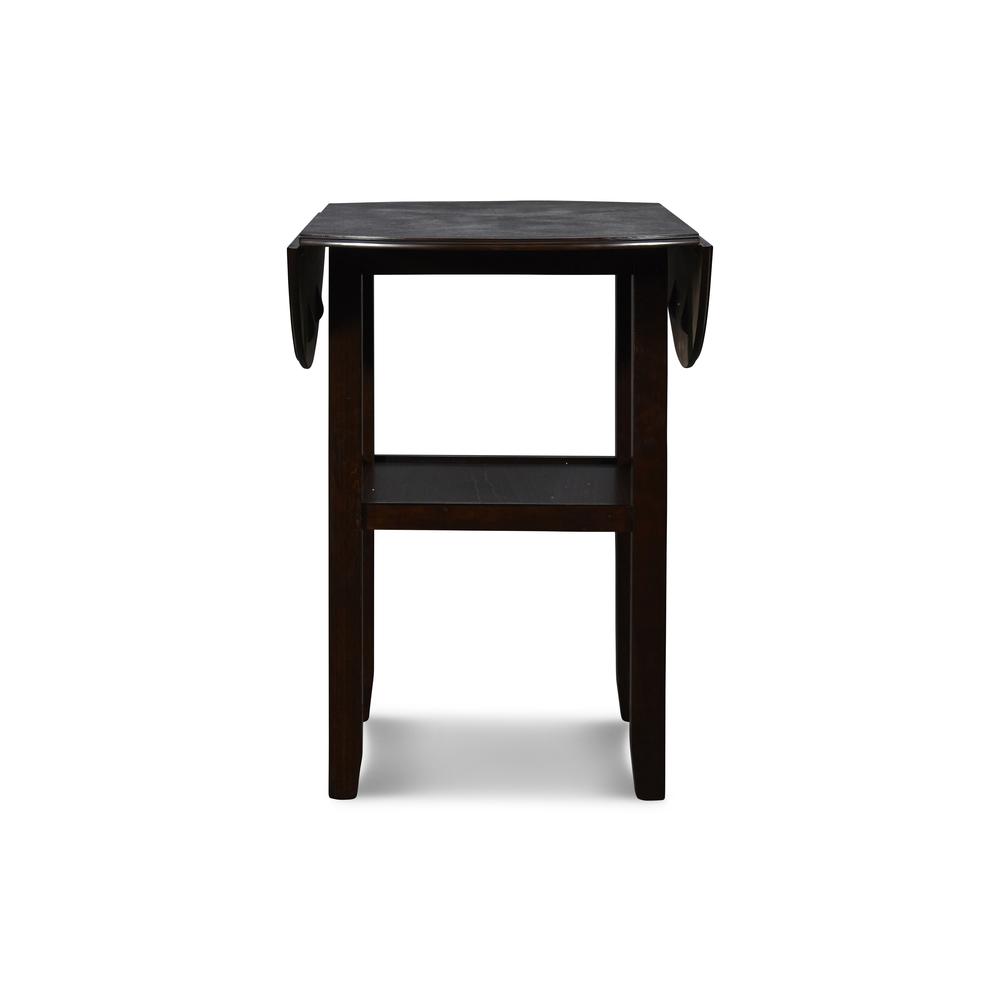 Furniture Gia Solid Wood Counter Drop Leaf Table  Chairs in Ebony. Picture 6