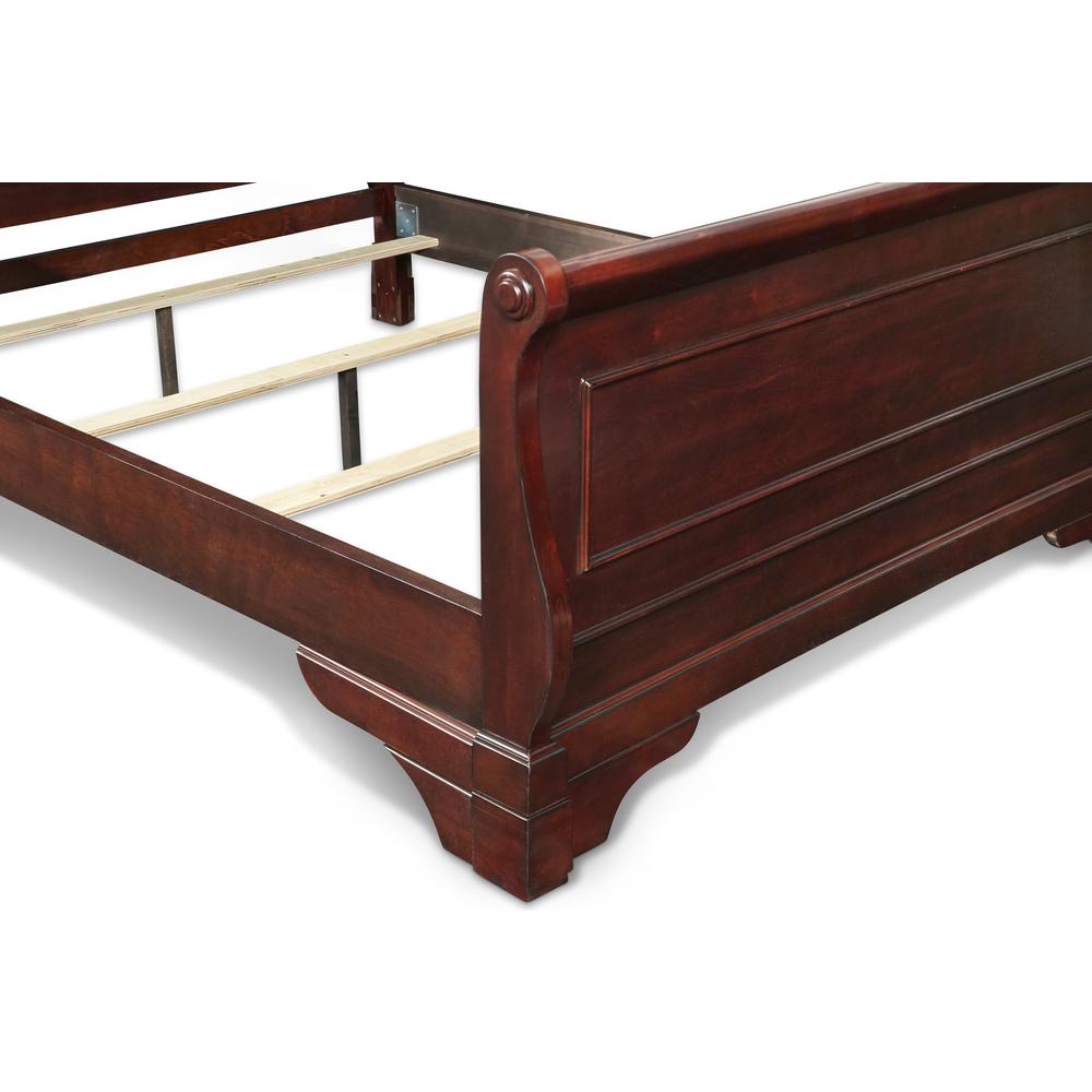 Furniture Versailles Solid Wood Full Bed in Bordeaux Cherry. Picture 5
