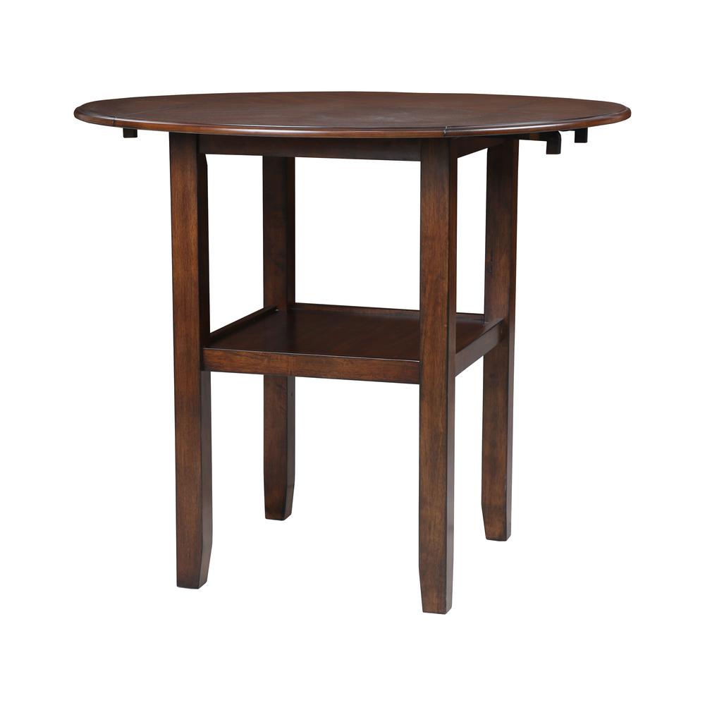 Furniture Gia 42" Counter Drop Leaf Table  2 Chairs in Cherry Brn. Picture 2