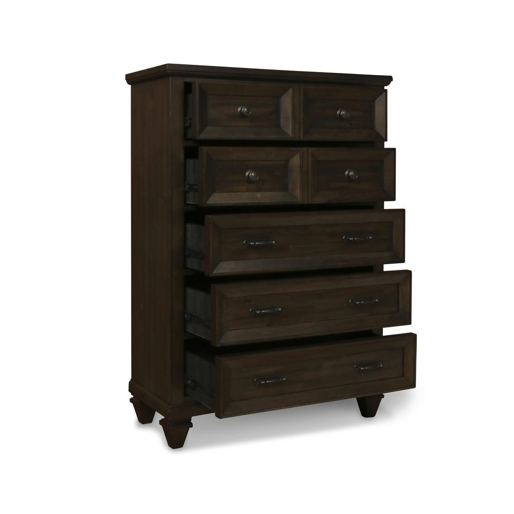 Furniture Sevilla Solid Wood 5-Drawer Chest in Walnut. Picture 3