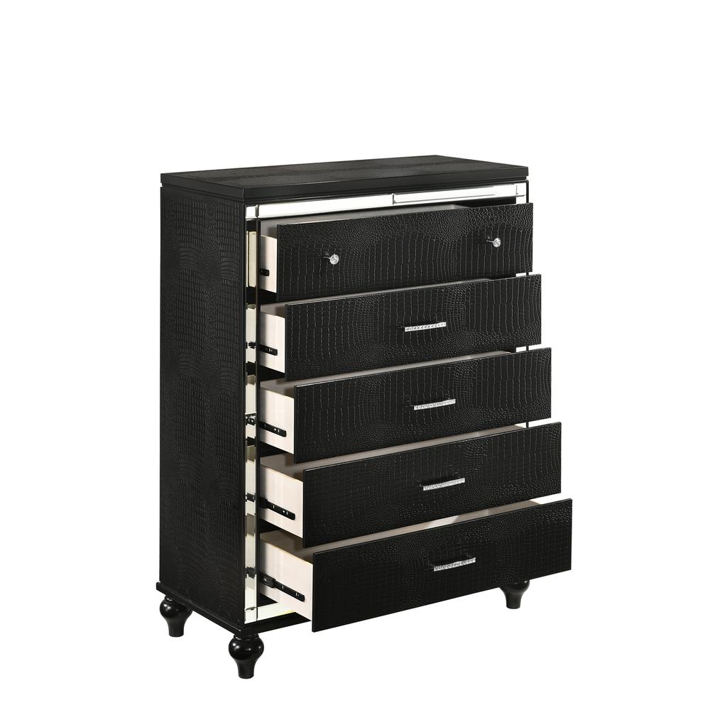 Furniture Modern Style Solid Wood Chest in Black Finish. Picture 3