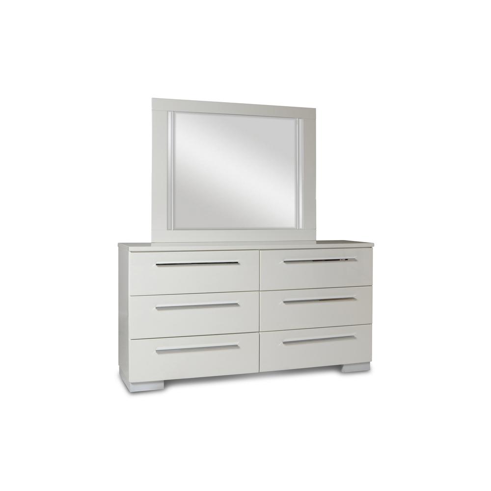Furniture Sapphire Wood 6-Drawer Dresser in White. Picture 1