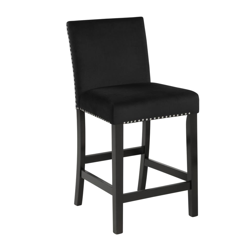 Furniture Celeste 39.5" Wood Counter Chair in Black (Set of 2). Picture 2