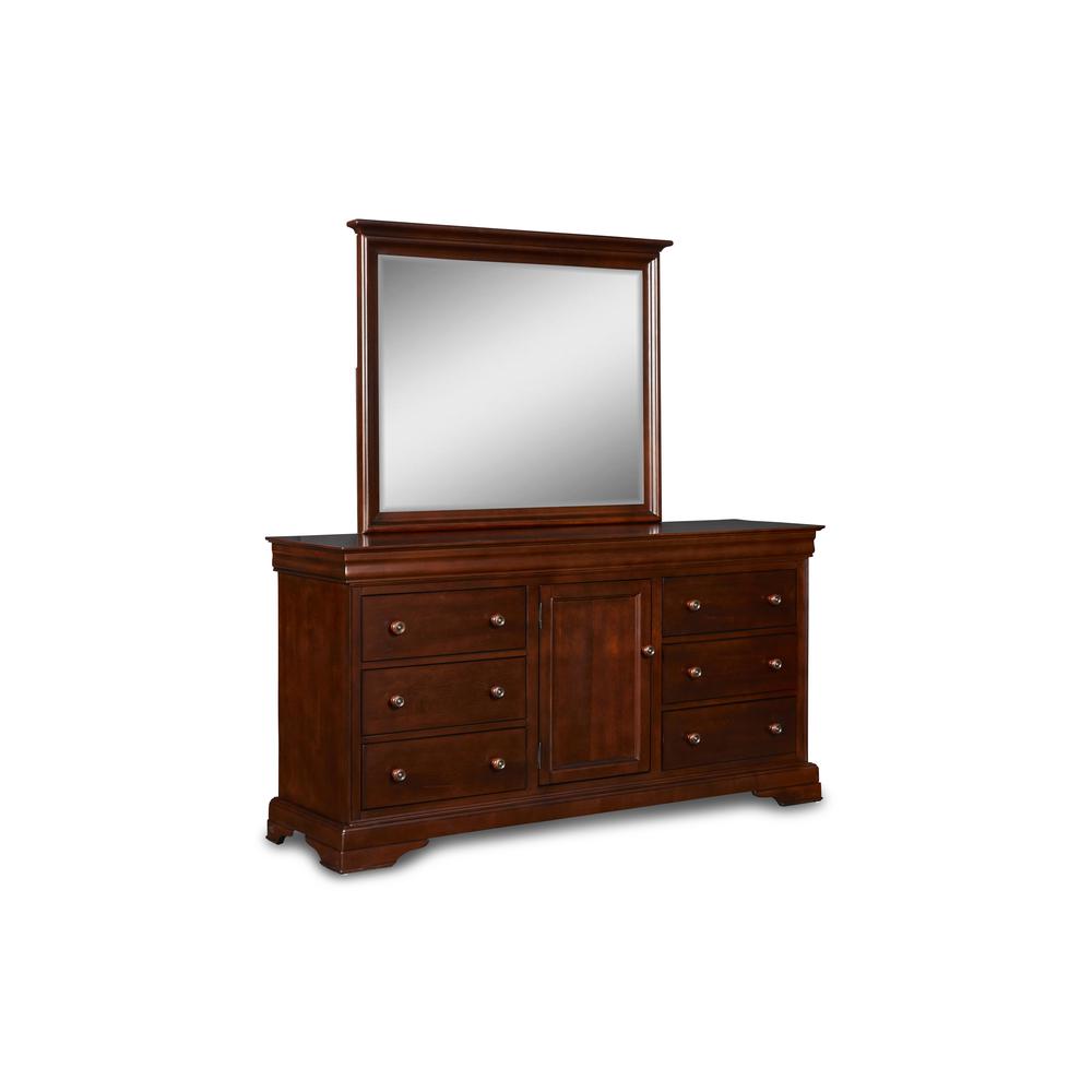 Furniture Versailles Solid Wood Engineered Wood Dresser in Cherry. Picture 1
