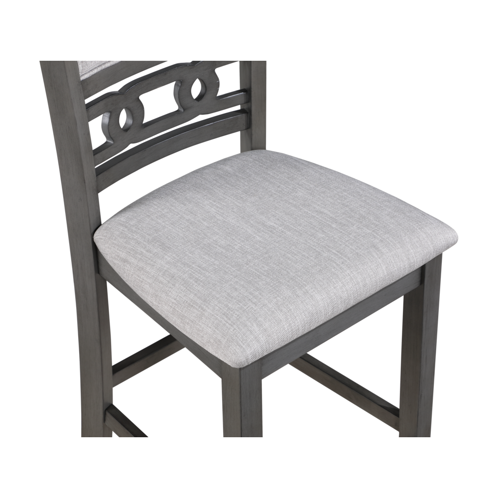 Furniture Gia Solid Wood Counter Chairs in Gray (Set of 2). Picture 6