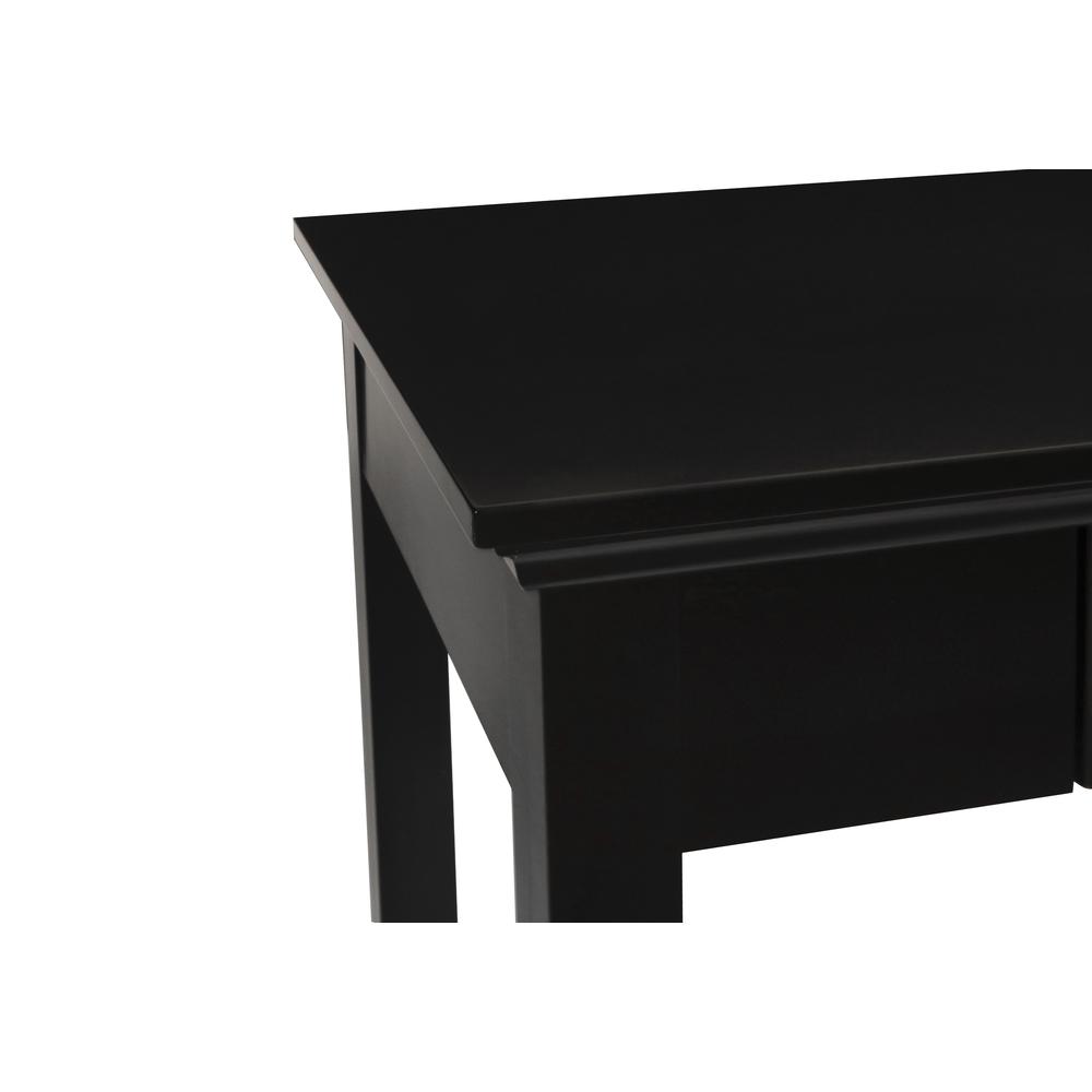 Furniture Tamarack Solid Wood 1-Drawer Desk in Black. Picture 5