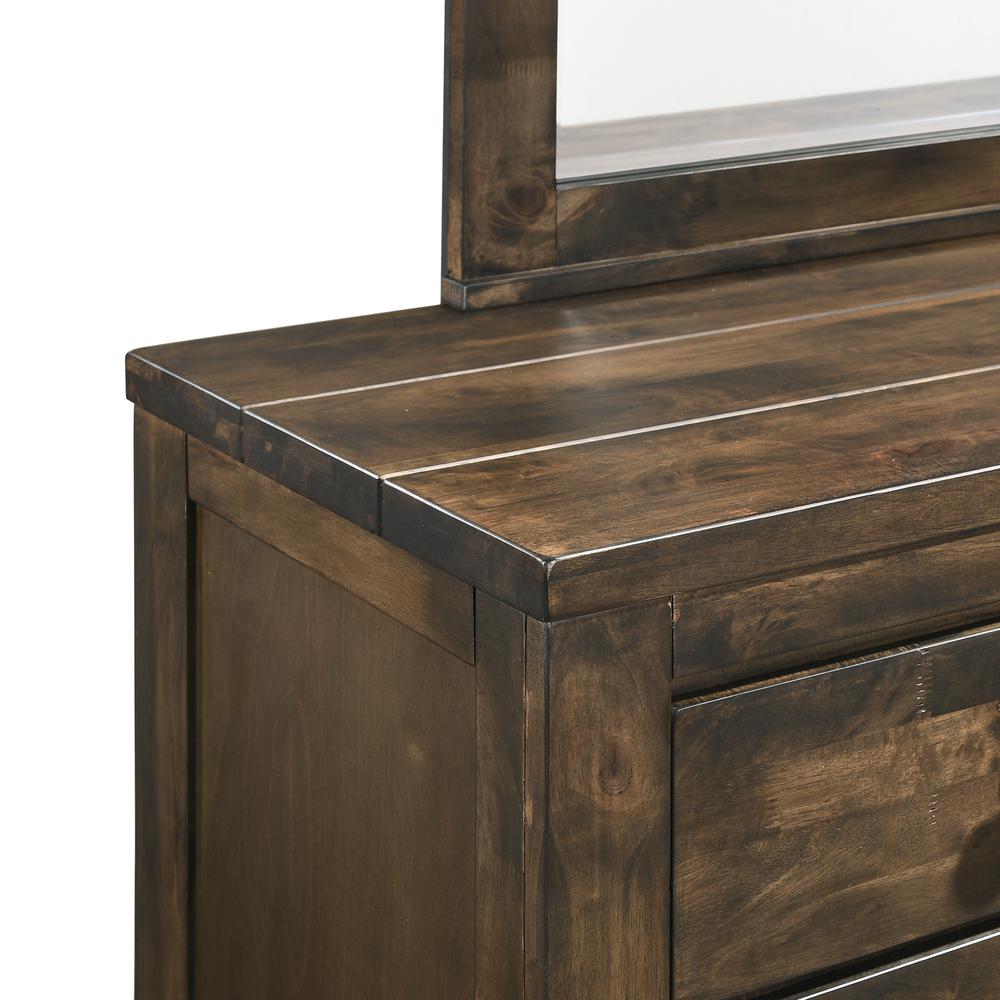 Furniture Blue Ridge Solid Wood 9-Drawer Dresser in Rustic Gray. Picture 4