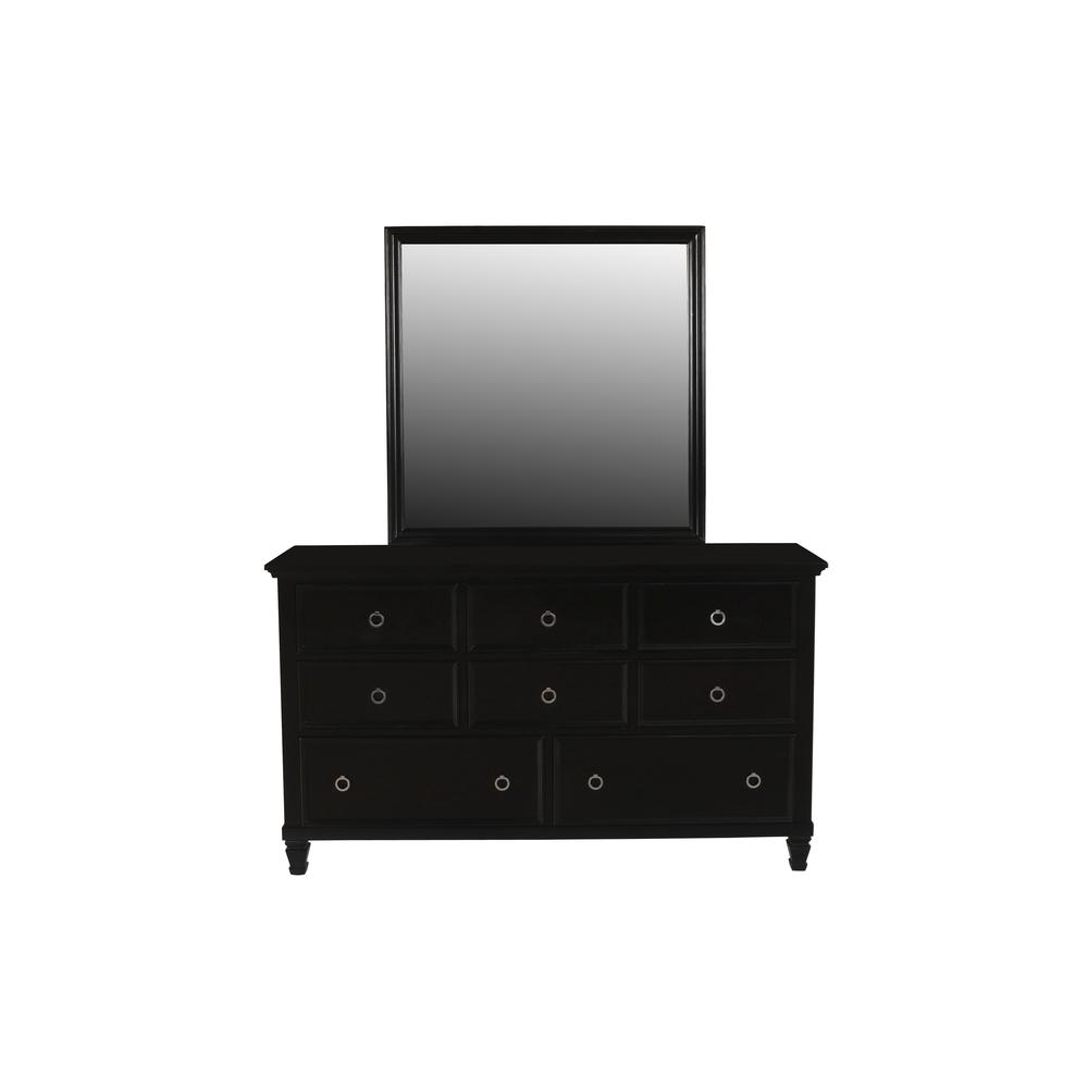 Furniture Tamarack 8-Drawer Wood Dresser with Mirror in Black. Picture 2