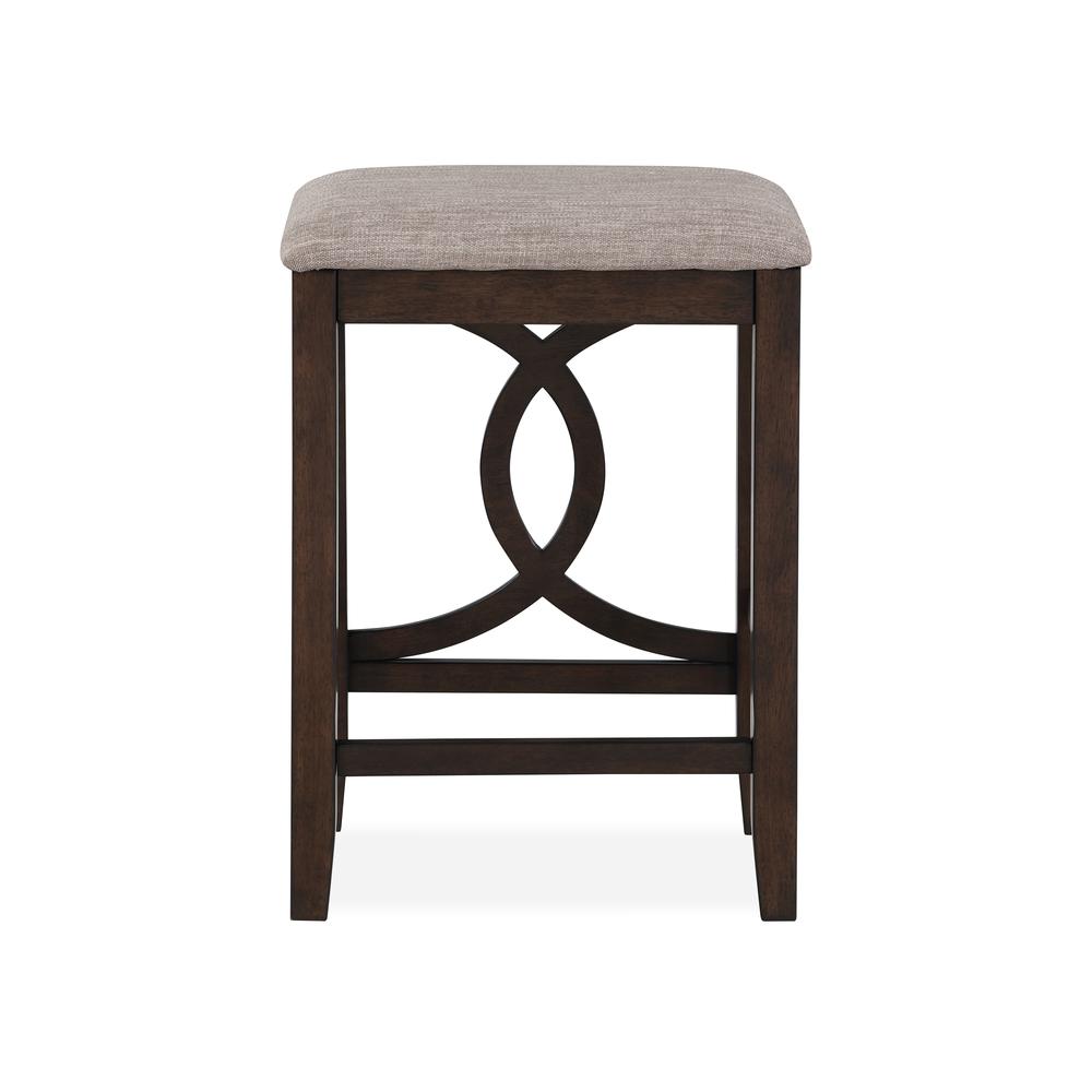 Bella Wood Counter Stool with Fabric Seat in Cherry (Set of 2). Picture 2