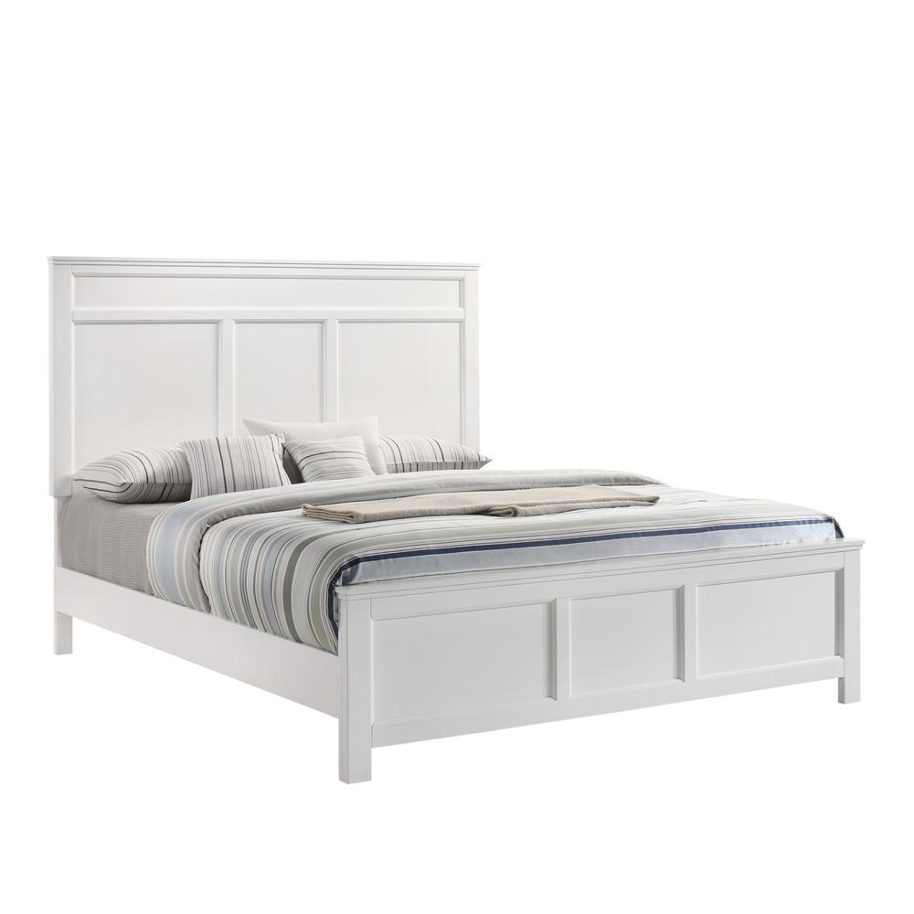 Furniture Andover King Size Solid Wood Bed in White. Picture 1