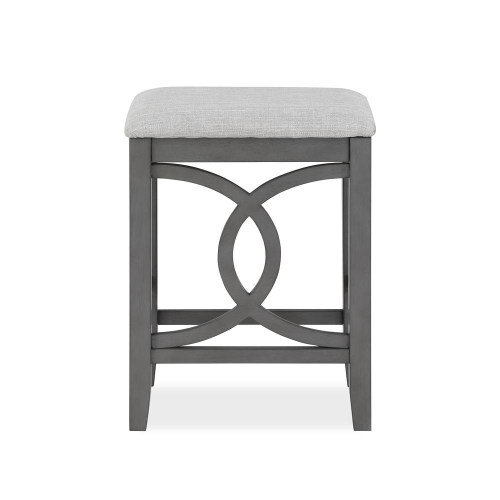 Bella Wood Counter Stool with Fabric Seat in Gray (Set of 2). Picture 4