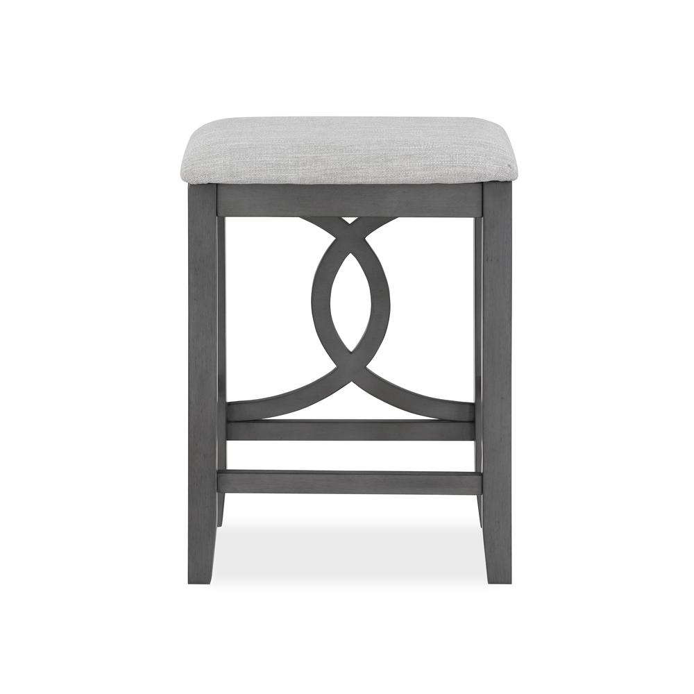 Bella Wood Counter Stool with Fabric Seat in Gray (Set of 2). Picture 2