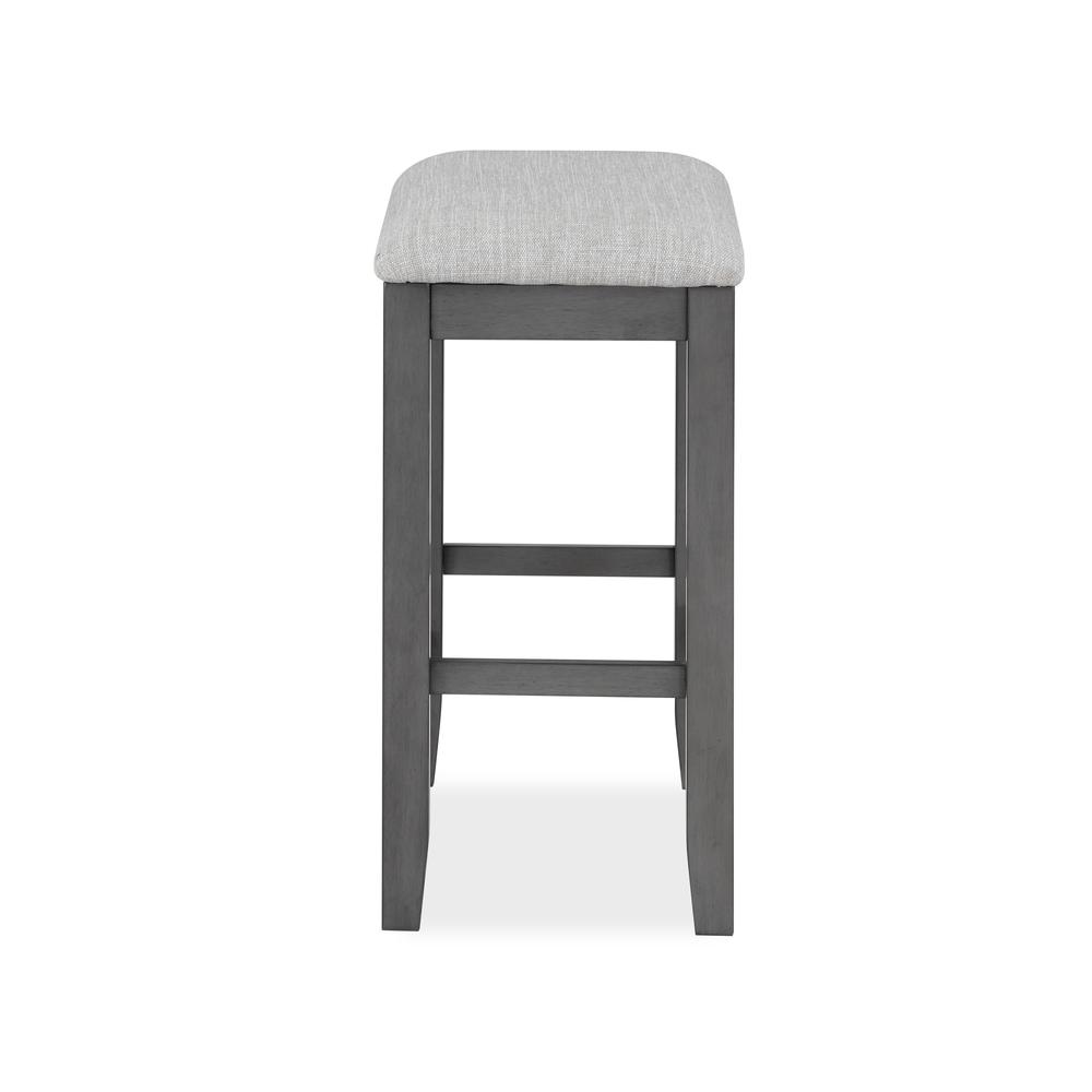 Bella Wood Counter Stool with Fabric Seat in Gray (Set of 2). Picture 3