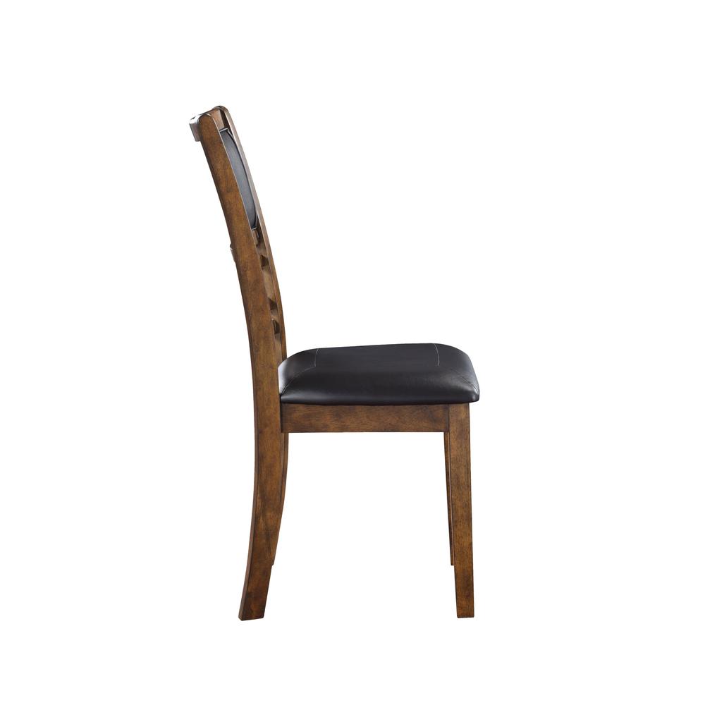 Gia Brown Wood Dining Chair with PU Seat (Set of 6). Picture 4