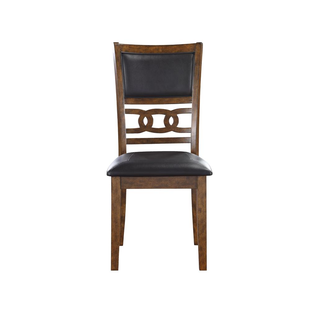 Gia Brown Wood Dining Chair with PU Seat (Set of 6). Picture 3