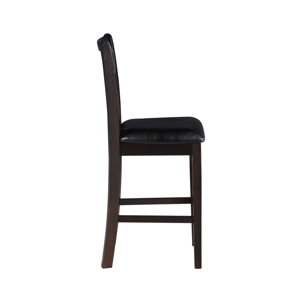 Furniture Gia Solid Wood Counter Table 2 Chairs in Ebony Black. Picture 12