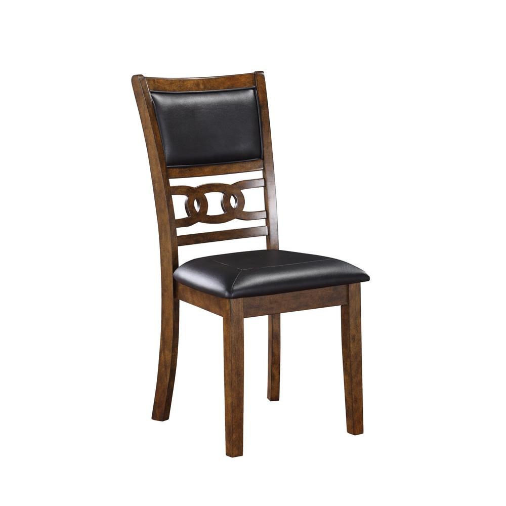 Gia Brown Wood Dining Chair with PU Seat (Set of 6). Picture 2